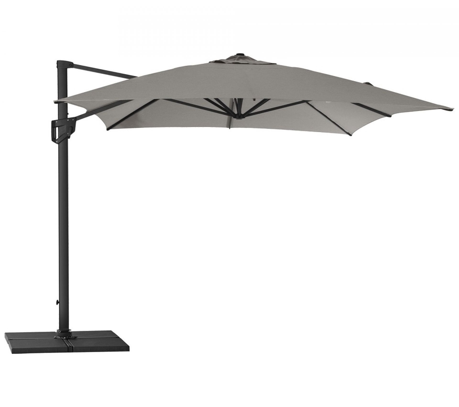 Hyde Luxe Hanging Parasol Taupe including foot Cane-Line
